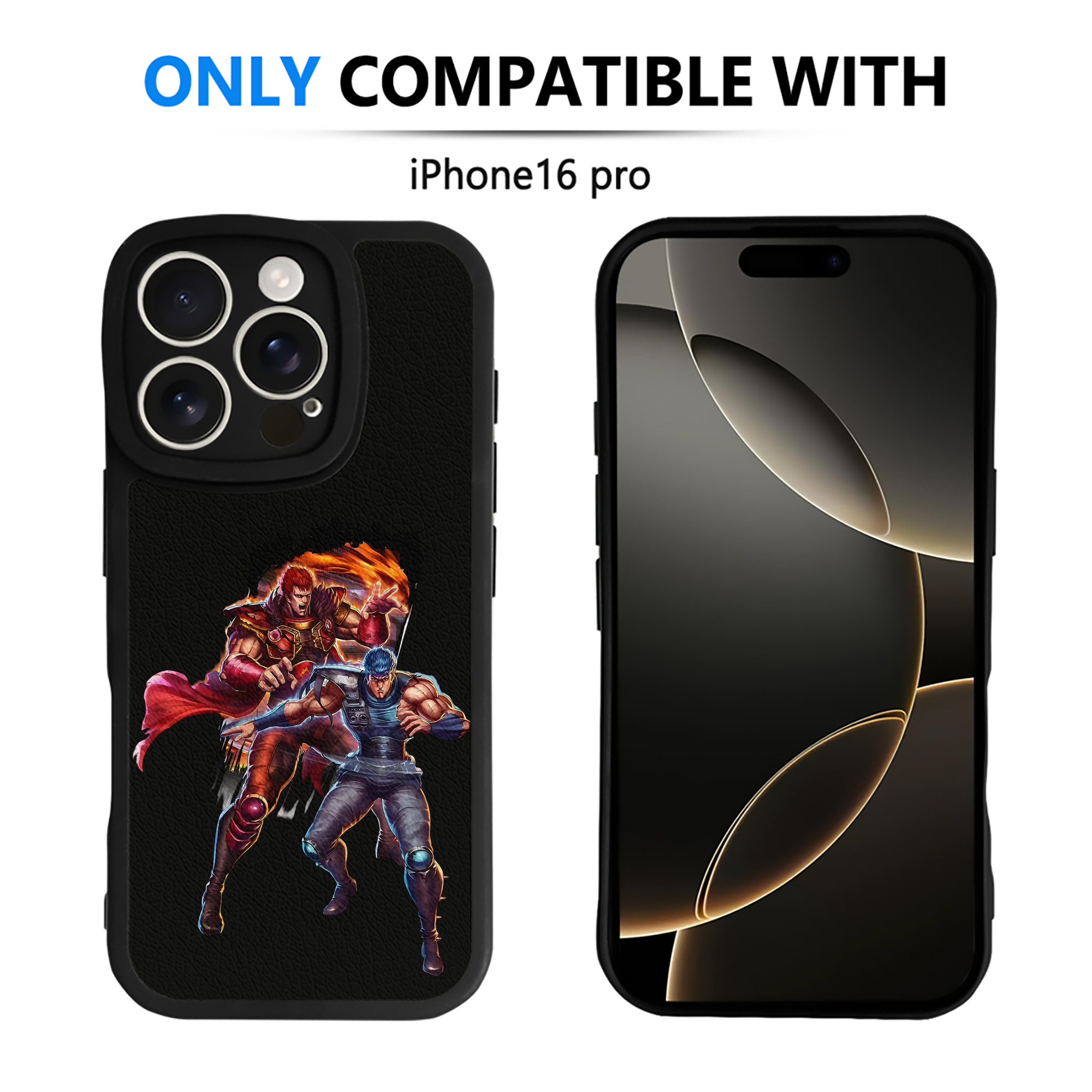 （画像用） 北斗の拳 Fist of the North Star 【iPhone 16シリーズ対応】シリコンスマホケース（レザー調） 材質：シリコン